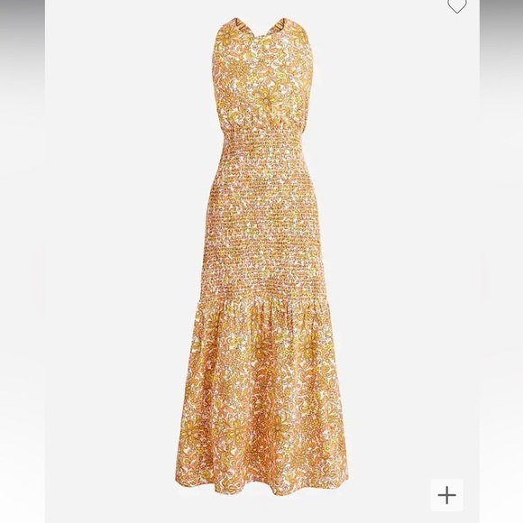 J crew Smocked cross-back dress in medallion floral - Picture 8 of 8
